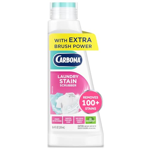 Carbona Laundry Stain Scrubber & Remover (8.4 Fl Oz), Extra-Strength Bio-Enzyme Formula, Brush-Top...