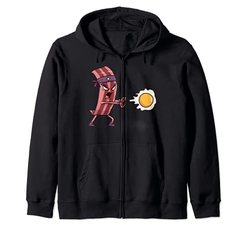 Eggs And Bacon Funny Breakfast Fight Food Bacon Eggs Lover Sudadera con Capucha