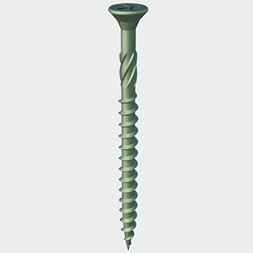 Professional Green Coated DECKING Screws Landscape Fencing Exterior 4.5mm x 50 60 70mm (50, 4.5 x 50mm) 2 Professional Green Coated DECKING Screws Landscape Fencing Exterior 4.5mm x 50 60 70mm (50, 4.5 x 50mm) - Image 2
