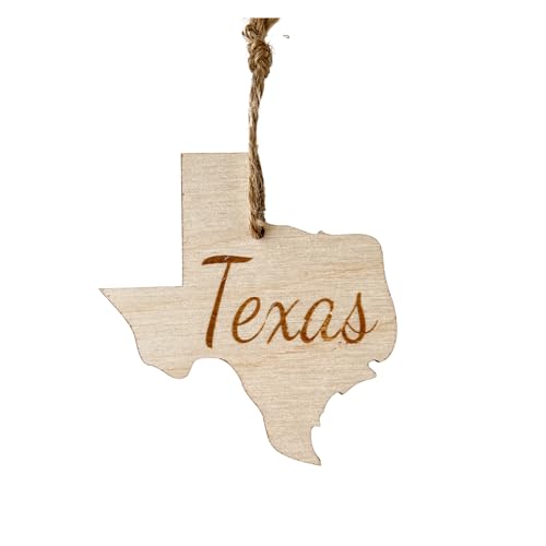 State Christmas Ornaments, Wooden Tree Holiday Decor, Unfinished Wood 2025 Cutout Shapes, United States Pride Gift Giving for Family, Neighbors, Coworkers (Texas)