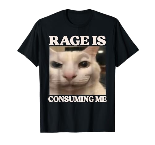 Rage Is Consuming Me Cat Silly Cat Meme Rage Consumes Me T-Shirt