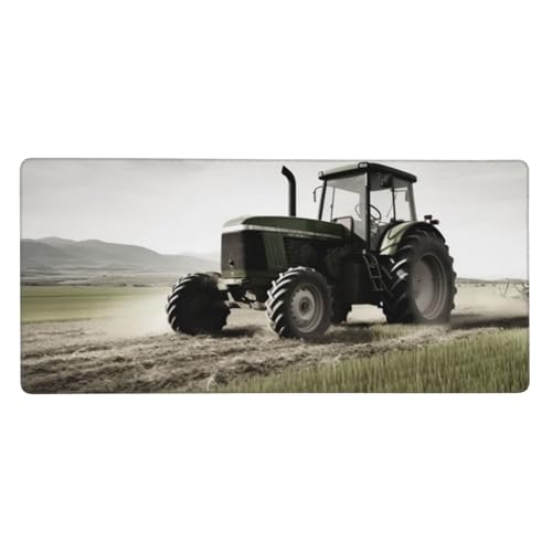 Décoration de bureau grand tapis motif tracteur aux bordures ajustées et précises