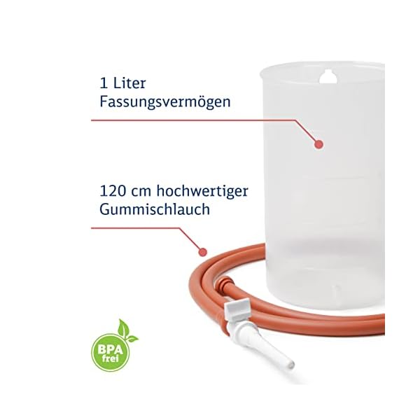 Dr. Wunder® Premium Einlaufset 1-Liter inkl. 3x Darmrohr (40cm) – Made in Germany | hochwertiges Irrigator Komplett-Set zur hygienischen Darmreinigung | BPA-frei | mit detaillierter Anleitung – Bild 4