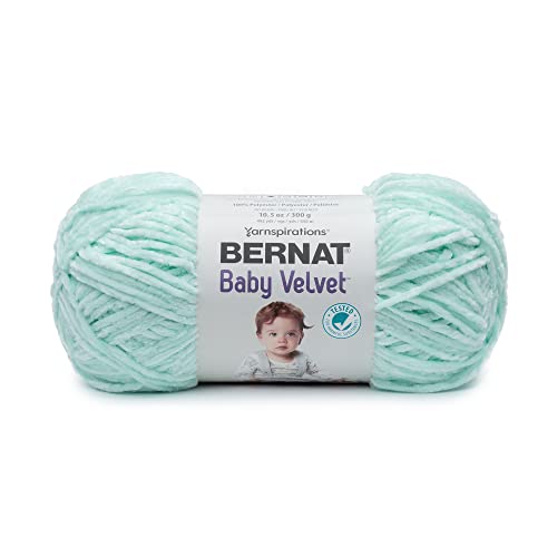Image of Bernat Baby Velvet Bleached Aqua Yarn - 2 Pack of 300g /10.5oz - Polyester - 4 Medium (Worsted) - 492 Yards - Knitting /Crochet, Lichen