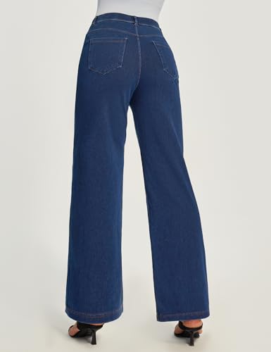 Ewedoos Wide Leg Jeans Woman High Waisted Stretchy Baggy Jeans for Women Pull On Trendy Womens Jeans Straight Denim Pants2