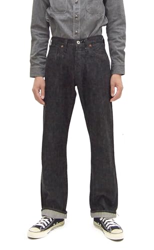 [�o�Y���N�\���Y] Buzz Rickson �W�[���Y BR43042 �u���b�N�f�j�� �E�G�X�g�I�[�o�[�I�[���Y ��탂�f�� William Gibson �����Y �N���V�b�N�X�g���[�g �{�^���t���C 13.6 oz. �f�j���p���c �����E�H�b�V���ς� �u��