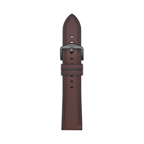 Image of Fossil Men's 22mm Dark Brown LiteHide Leather Watch Band
