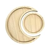 INOOMP Vassoio Portaoggetti in Cristallo a Forma di Mezzaluna, Piatto da Esposizione in Legno per Oli Essenziali Unghie, Organizer Decorativo per Manicure e Conservazione Olio