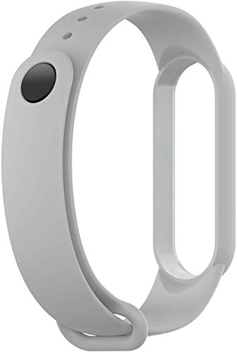 Image of WOW Imagine Replacement Strap Wristband for Mi Band 5 Smartwatch | Soft Silicone Matte Sport Wristband Accessory Flexible Bracelet Compatible with Xiaomi Mi Band 5 - Grey