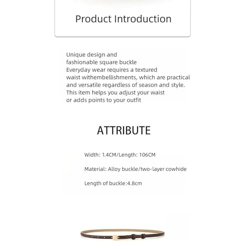 Skinny Belts, Women's Belts Genuine Leather Alloy Buckle Fashion Versatile Dress Pants Waist Belt2