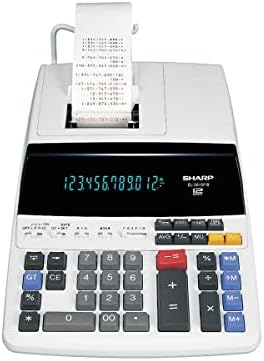 Sharp EL2615PIII Printing Calculator, 12-Digit Fluorescent Display, 4.3 LPS Two-Color Printing, Clock Calendar, Ideal for Accounting and Business
