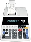 Sharp EL2615PIII Calculatrice d'impression, 12-Digit Affichage fluorescent, 4.3 LPS Impression à deux couleurs, calendrier d'horloge, idéal pour la comptabilité et les affaires