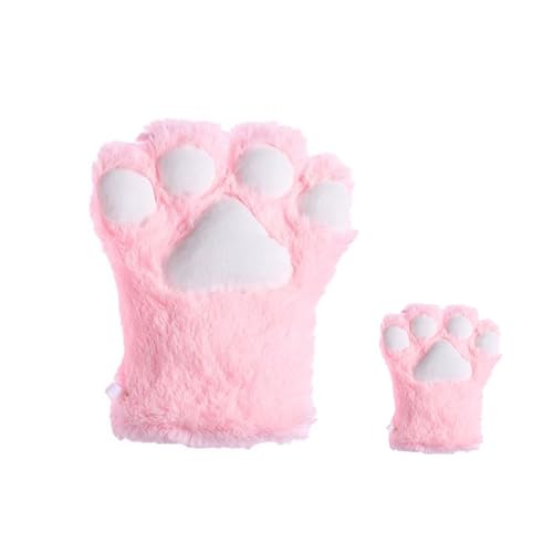 Fuchs ohren et gants de fursuit roses aux finitions pelucheuses haut de gamme