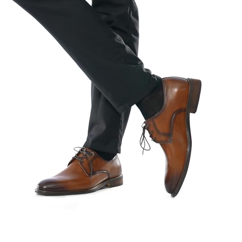 Image of Brown Leather Slip-On Loafers for Men by La Milano