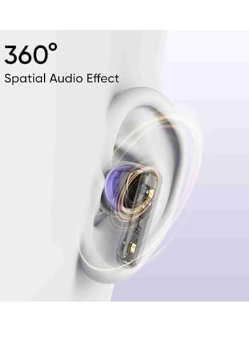Image of Lynacz Original T310 Earbuds Compatible with Realme, C53 / C55 / C67 with Hybrid Noise Cancellation, Immersive Listening Experience, 40 Hours Playback (Purple)