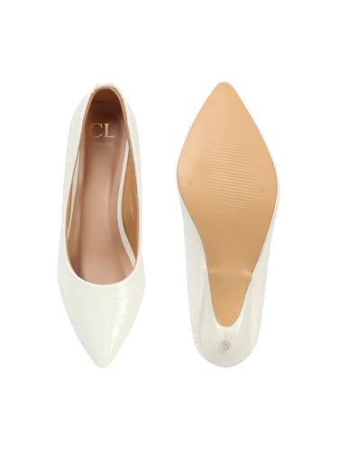 Image of Carlton London Women Stylish Slipon Pump Shoes with Stiletto Heels, Pointed Toe I Perfect for Office, Party and Formal Occassions