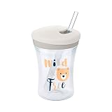 NUK Action Cup Toddler Cup, Twist Close Soft Drinking Straw, Leak-Proof, 12+ Mon...