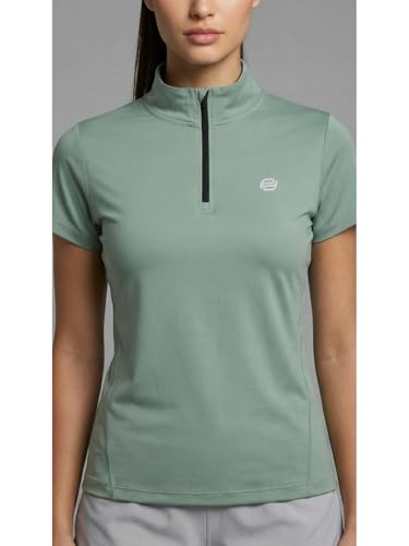 Image of PUMP'D Dry Fit Women's Half Zip Activewear Synthetic Regular Fit T-Shirt | Gym & Yoga
