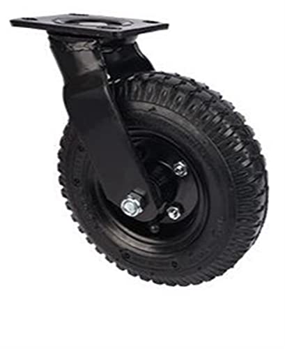 Roue en caoutchouc gonflable pivotante 8 pouces amortissante pour chariot