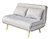 MUEBLIX.COM - Sofa Cama Ocenilla 2 Plazas, Sofa Cama Estilo Futón, Tela, Sillón Cama, Cama Sofa, 3 Posiciones (Sentado, Relax y Cama), Apertura Clic-Clac, Sofa de Diseño, Color Gris