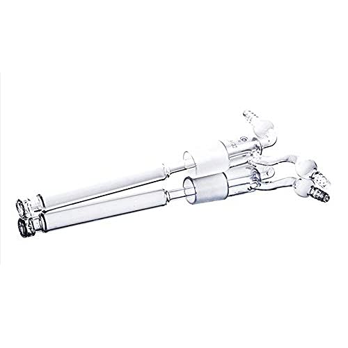 Botella de lavado de gas de vidrio de laboratorio de 250 ml, trampa de vacío con dos tubos curvados, junta 29/32, botella de vidrio de borosilicato para kit de cristalería de laboratorio de química