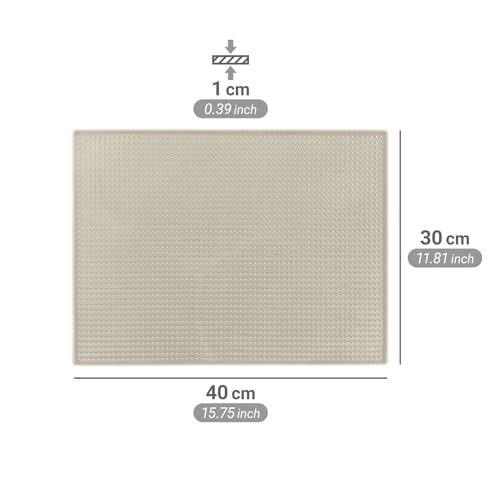Drying Mat Mod. Maxi Non-Slip Dish Mat Drying Mat Non-Slip Mat Kitchen Dish Rack Draining Mat 40 x 1 x 30 cm Plastic Beige