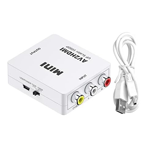 DTOL RCA to HDMI, AV to HDMI Converter, 1080P Mini RCA Composite CVBS Video Audio Adapter for PAL/NTSC TV/PC/ PS3/ STB/Xbox VHS/VCR/Blue-Ray DVD Player Cover