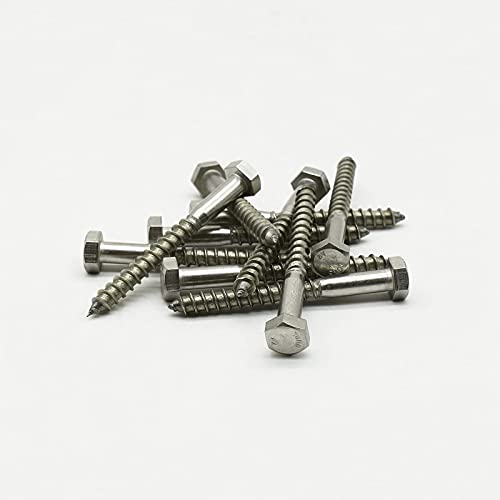 Image of 5 /16 inchx 4 inch Stainless Steel Hex Lag Bolts /Lag Screws, 18-8 / A2,(10 Piece). by SANTIE