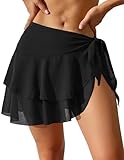 Ekouaer Sarong Wraps for Women Chiffon Beach Swimsuit Coverup Sheer Short Bathing Suit Cover Up Skirt for Swimwear