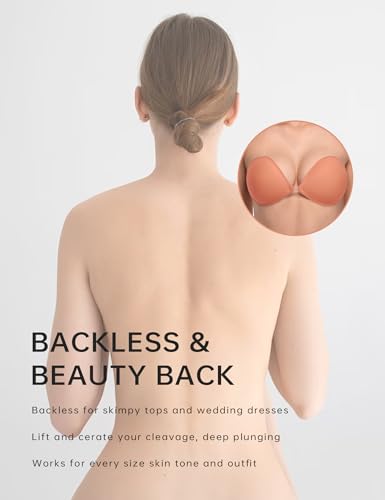 Image of Wingslove Adhesive Bra Reusable Strapless Self Silicone Push-up Invisible Sticky Bras for Backless Dress