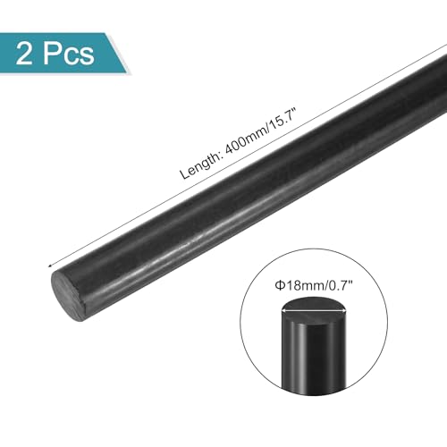 Image of MECCANIXITY ABS Plastic Rod Round Solid Bar 18mm x 400mm Black for DIY Model Material, Architectural Model Making, DIY Sand Table, Pack of 2 Pcs
