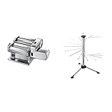 Marcato 08 0155 12 00 Atlas Nudelmaschine, Stahl & TP-NEU Tacapasta Platzsparender Teigtrockner, Kunststoff, Transparent
