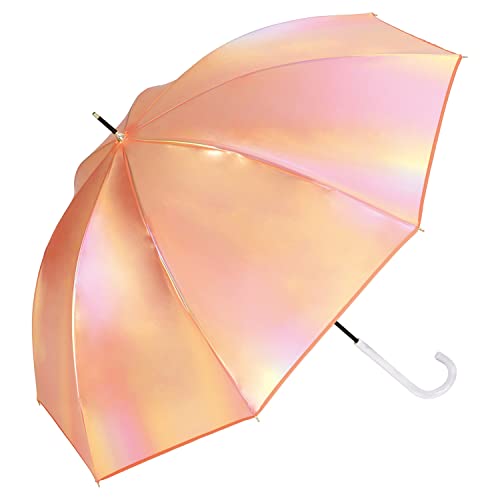 Wpc. 雨傘 グロウパールアンブレラ オレンジ 長傘 58cm レディース 大きい パステルカラー キラキラ フォトジェニック 映え ファンシー 乙女 オーロラ ガーリー おしゃれ 可愛い 女性 UPEL-924-001のサムネイル