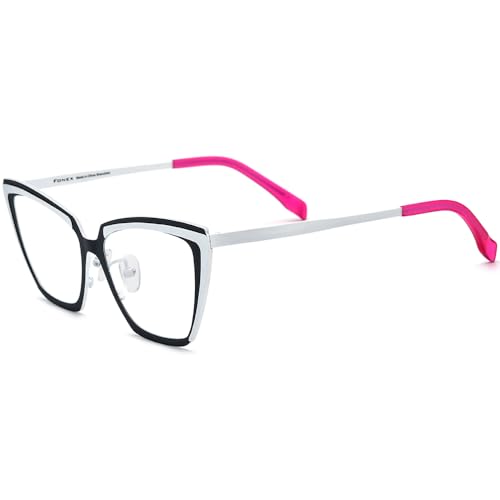 Image of FONEX Colorful Pure Titanium Glasses Frame Women Retro Round Eyeglasses
