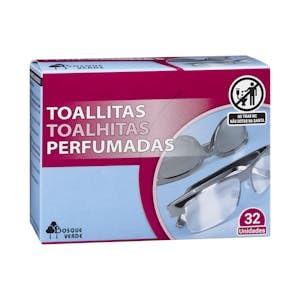 Toallitas Limpiagafas Bosque Verde monodosis perfumadas Caja 32 ud. Pack 2