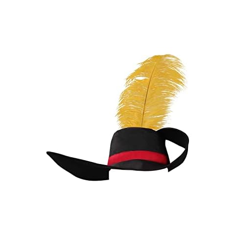 Puss Cosplay Hat Cap Colonial Style Cowboy Costume Hat with Yellow Feather Halloween Party Accessories Prop Gifts Cover