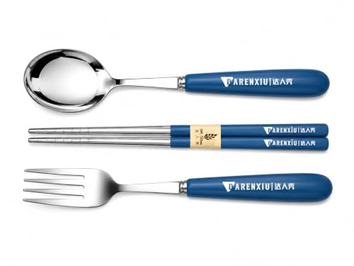Image of Stainless Steel Cutlery Set, 3-Piece | Spoon, Fork, Chopsticks