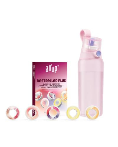 air up water bottle (27oz) original starter set in Rose Cobalt with pods in 5 scents