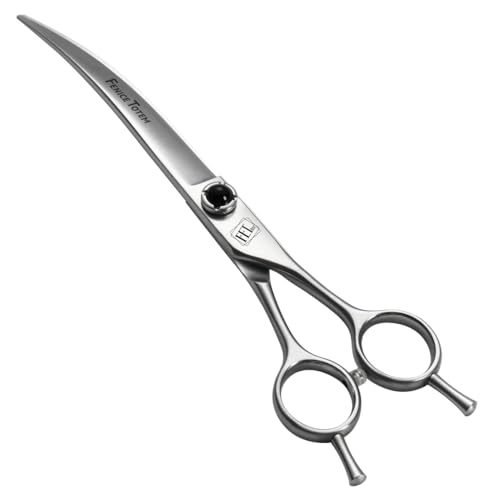 Doggroomingscissors7inchpetcurvedshearsmadeofjapanese9cradvancedstainlesssteelprofessionalgroomingscissorsfordogscatsandotherpets  Urban Country Home Decor Dog grooming scissors 7 inch pet curved shears made of japanese 9cr advanced stainless steel professional grooming scissors for dogs cats and other pets  urban country home decor