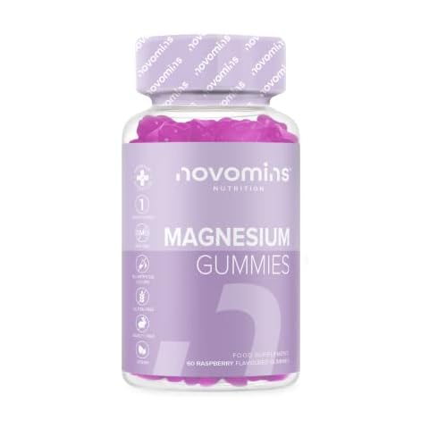 Magnesium Gummies - Vegan - 1 Month Supply - Gluten Free - Chewable Magnesium Supplements - 800mg Magnesium Citrate Providing 120mg of Magnesium - Made by Novomins Cover