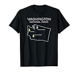 Washington National Park Map Mount Rainer North Cascades T-Shirt
