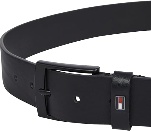 Tommy Hilfiger Homme Ceinture Adan 3,5 cm Cuir, Noir (Black), 100 cm
