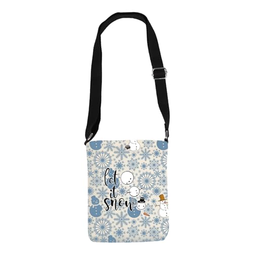 Christmas Snowman Crossbody Bag Let it Snow Christmas Gift for Her Christmas Party Gift Winter Snowflake Crossbody Purse 5