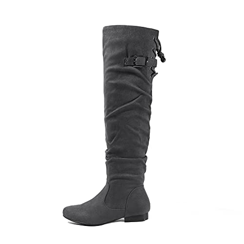 Image of DREAM PAIRS Women's Over The Knee Flats Slouch Thigh Boots