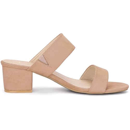 Sandales à talon bloc Allegra K nude en taille 40.5 avec double sangle - 6