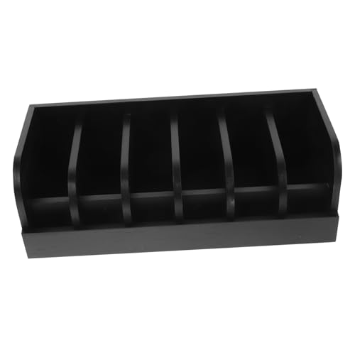 OFFSCH Bamboo Belt Display Stand 6-Compartment Belt Box for Store Tabletop for Men