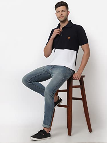 Image of UZARUS Mens Solid Cotton Regular Fit Polo T-Shirt