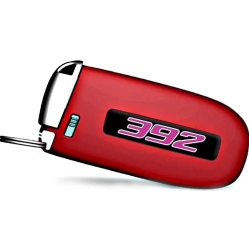 Image of TOOLEPIC for Dodge Challenger Charger Durango and Jeep Grand Cherokee Key fob Badges 2015-2024-Set of 2 - Finest Stickers Inlays Emblems Accessories for 392 Hemi, Ideal for Decals - Furious Pink