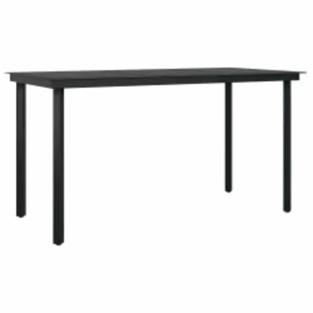 Polirattan z poduszkami do ogrodu i patio model zestaw czarny 140x70x74 cm