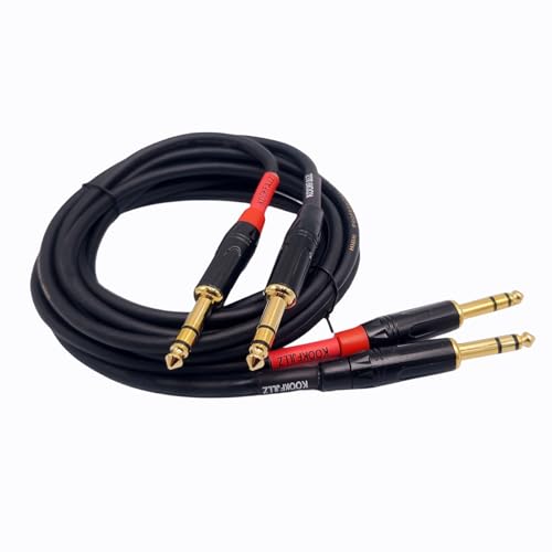 KOOKFJLLZ Speakers Cable, 6 Foot Balanced TRS 1/4”, 2 Pack